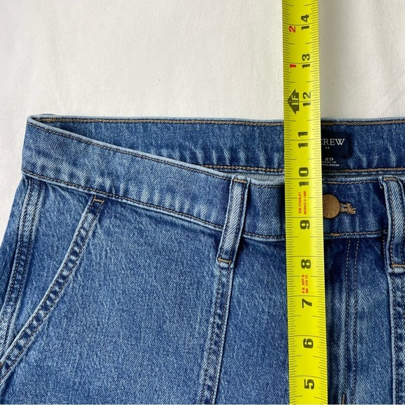 J. Crew Women's Blue Solid Stretch Mid Rise Straight Cropped Jeans Size 29 NWT - Picture 6 of 8